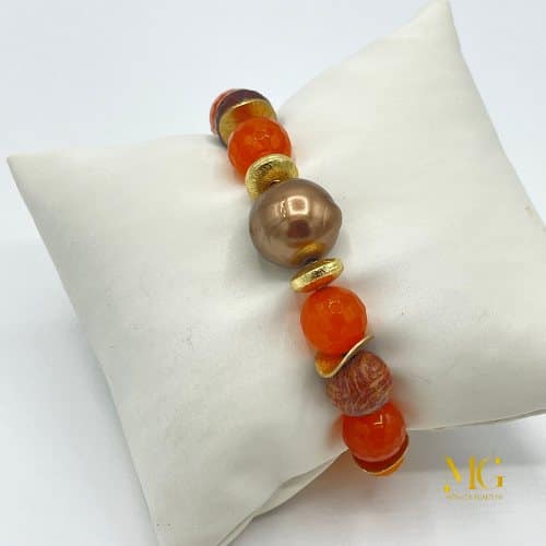 Bracciale 2 pietre preziose Saluki con Rubini naturali – Luce srl