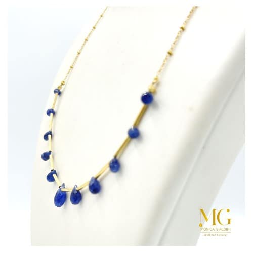 Collana gocce di cielo di zaffiri blu - immagine 2