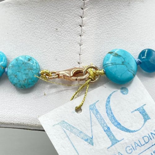 Collana corta azzurra con angelite - immagine 3