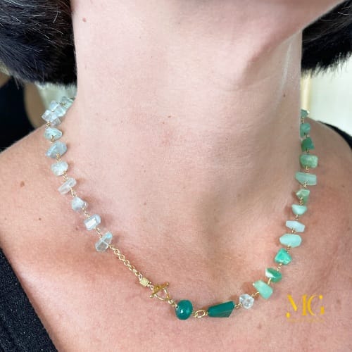 Collana corta verde - immagine 2