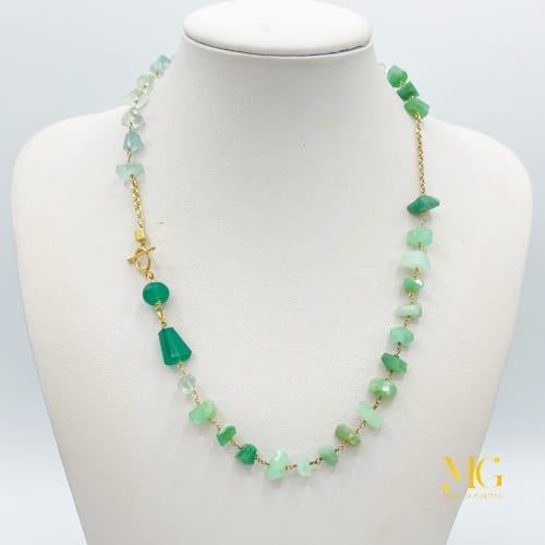 collana girocollo verde gioielli fatti a mano Monica Gialdini Lugano