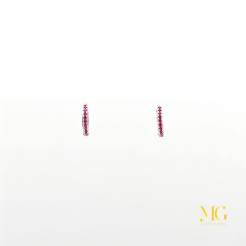Orecchini pendenti argento con agata fucsia - immagine 2