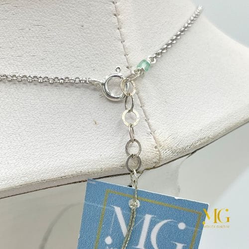 Collana argento, madreperla, agata verde - immagine 2